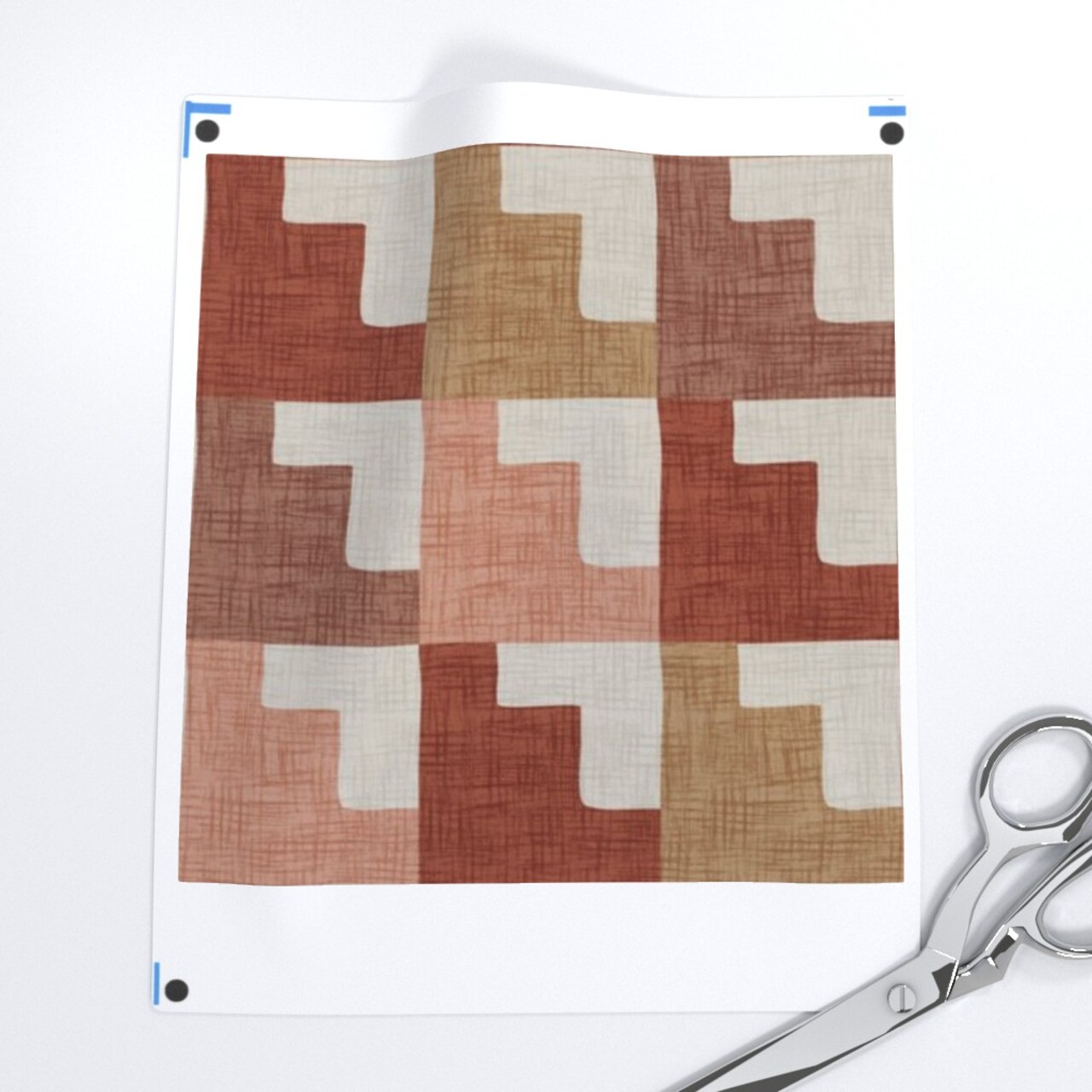 Geo Checks Rust Custom Printed Fabric by Spoonflower Various Fabrics by the Yard or Fat Quarter 21096872